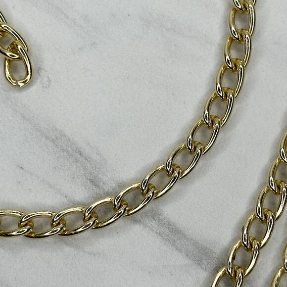 Gold Tone Draped Multi Strand Chain Belt Y2K Festival One Size (OS) ✨ - Picture 9 of 12